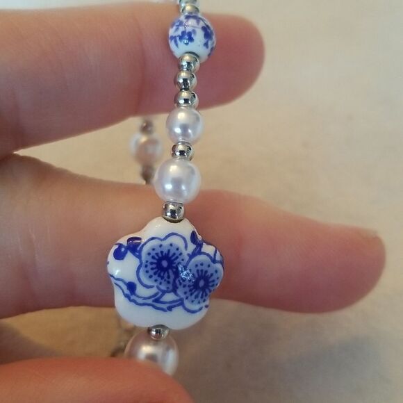 Porcelain flower vintage style bracelet - Picture 11 of 12